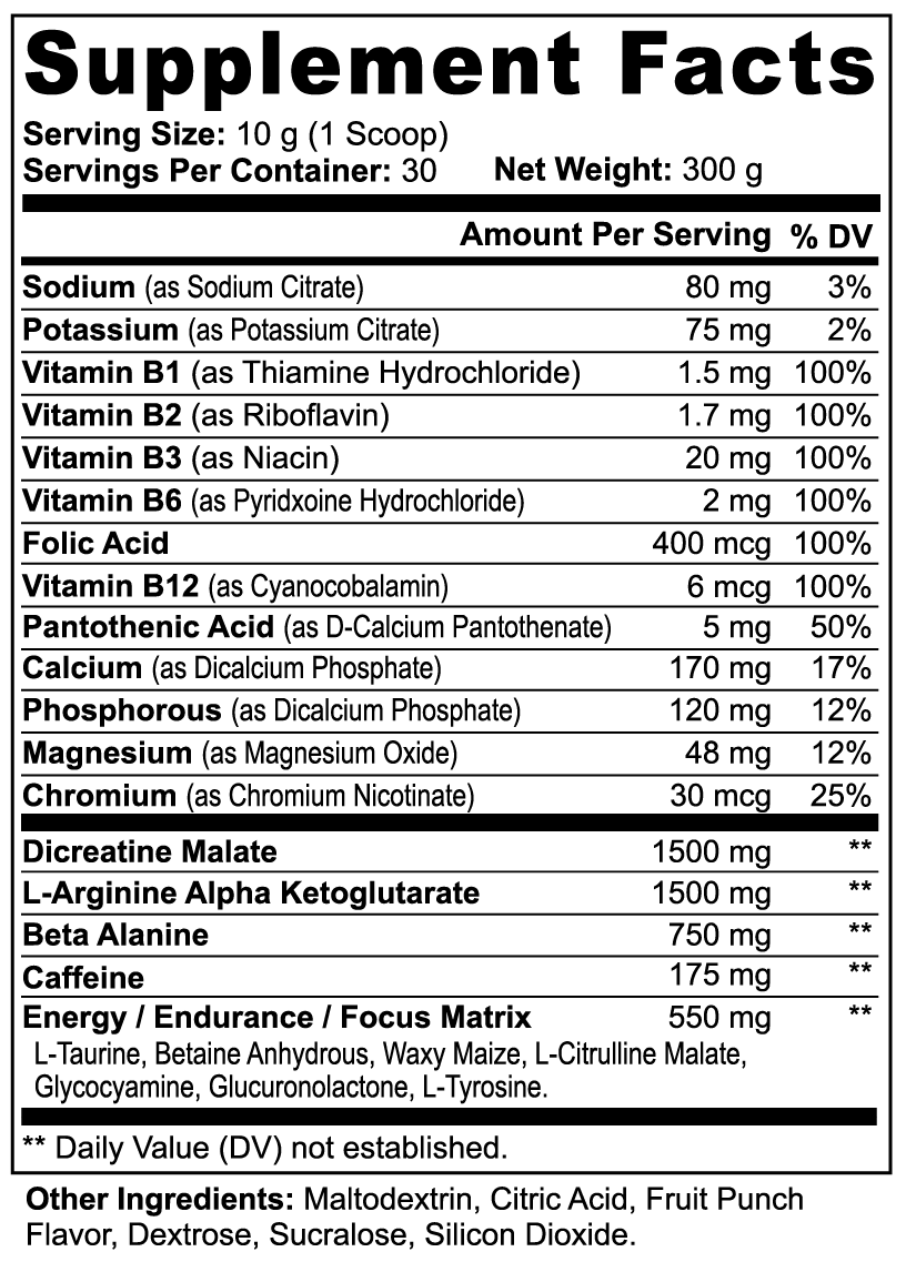 FNMR IGNITE Pre-Workout Formula (Fruit Punch)